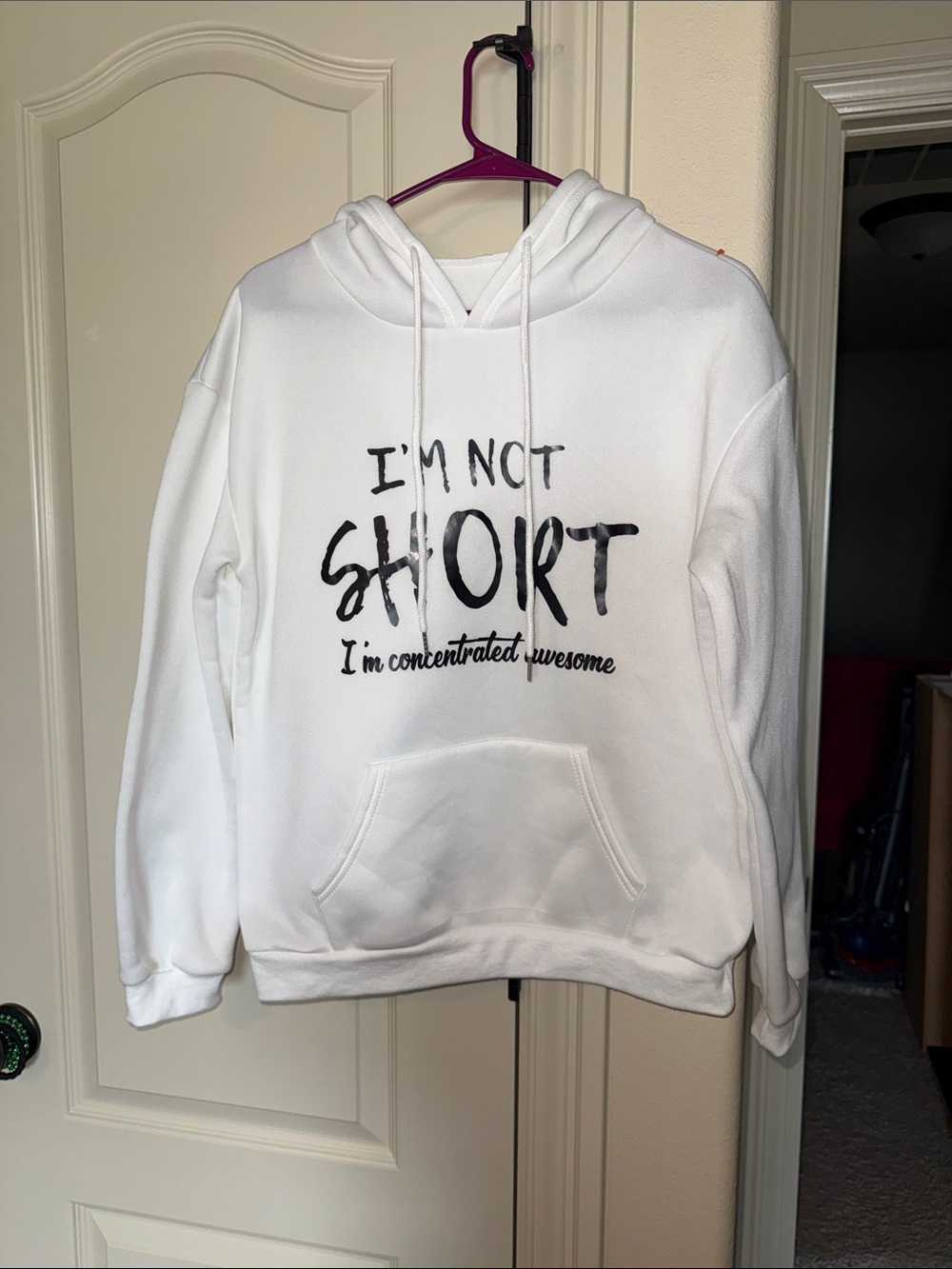 White Graphic Hoodie - I'm Not Short